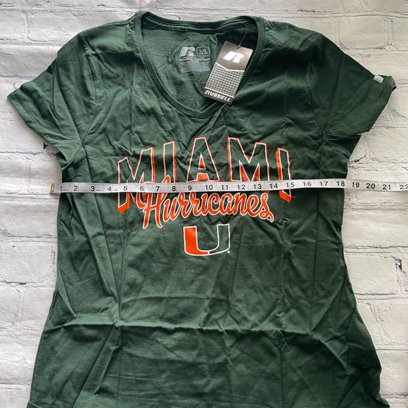 Russell Athletic Women's Miami Hurricanes Jersey V-Neck T- Shirt - Picture 3 of 7